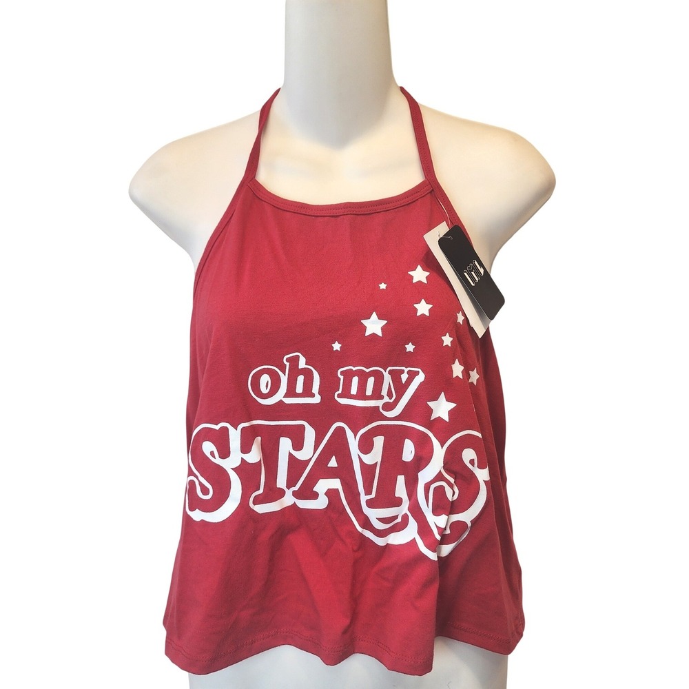 Isaac Morris Oh My Stars Halter Top Vintage Red Womens XXL NWT